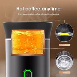 Draagbaar Koffiezetapparaat - 60ml - Capsule Koffie - 12V 6A 72W - Gemalen Koffie - Oplaadbaar - Cups - Auto en Camping - Snelle Verwarming voor Kantoor, Reizen, Camping, Thuis - Wit — thumbnail 3