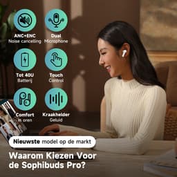 SophiBuds Pro - Draadloze Oortjes Bluetooth - Oordopjes Draadloos met ANC & ENC Noise Cancelling - Bluetooth Oordopjes Universeel - Geschikt als Earpods - BT 5.4 - Wit — thumbnail 2
