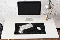Muismat 80x40 cm - Bureaumat kantoor zwart - Computer en desktop accessoires - Muis en bureau mat onderlegger - Zwarte bureaulegger xl - Mousepad xxl - Kantoorartikelen decoratie - Muismatten office desk anti slip - Kantoormeubelen — thumbnail 4