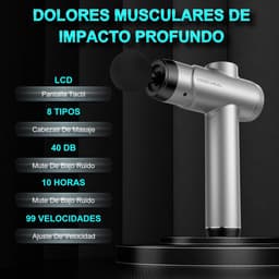Massagepistool, massagepistool, 99 instelbare standen en 8 koppen, super-power- en snellaadtechnologie voor rug, nek, schouders, pijnverlichting bij diepe weefsels — thumbnail 2