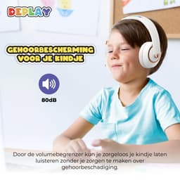 DEPLAY Headphones - Kinderkoptelefoon - Koptelefoon Kinderen - Over Ear - Draadloos - Volumebegrenzer - Noise Isolation - Wit — thumbnail 2