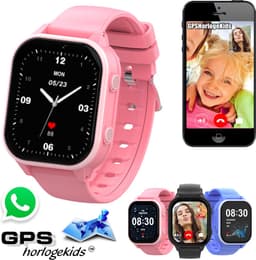 GPSHorlogeKids© - GPS horloge kind - smartwatch kinderen - WhatsApp - 4G videobellen - spatwaterdicht - SOS alarm - SMS - incl. SIM - Edge Roze — thumbnail 1