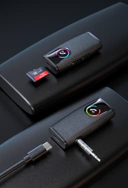 Blue Bron CB 5.3 Bluetooth Receiver Auto AUX – 3,5 mm Bluetooth Ontvanger voor Autoradio & Versterker – 15 uur Accu – Micro-SD — thumbnail 2