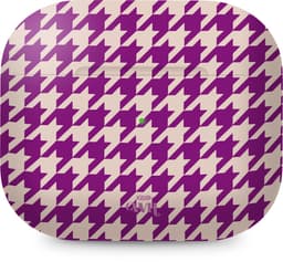 xoxo Wildhearts hoesje geschikt voor Airpods Pro 1 / Pro 2 - When In Paris - Ook als telefoonhoesje verkrijgbaar - schokbestendige case geschikt voor Airpod Pro (2) - koptelefoon case - Geruit / geblokt hoesje - Kleurrijke case - paars / beige — thumbnail 3