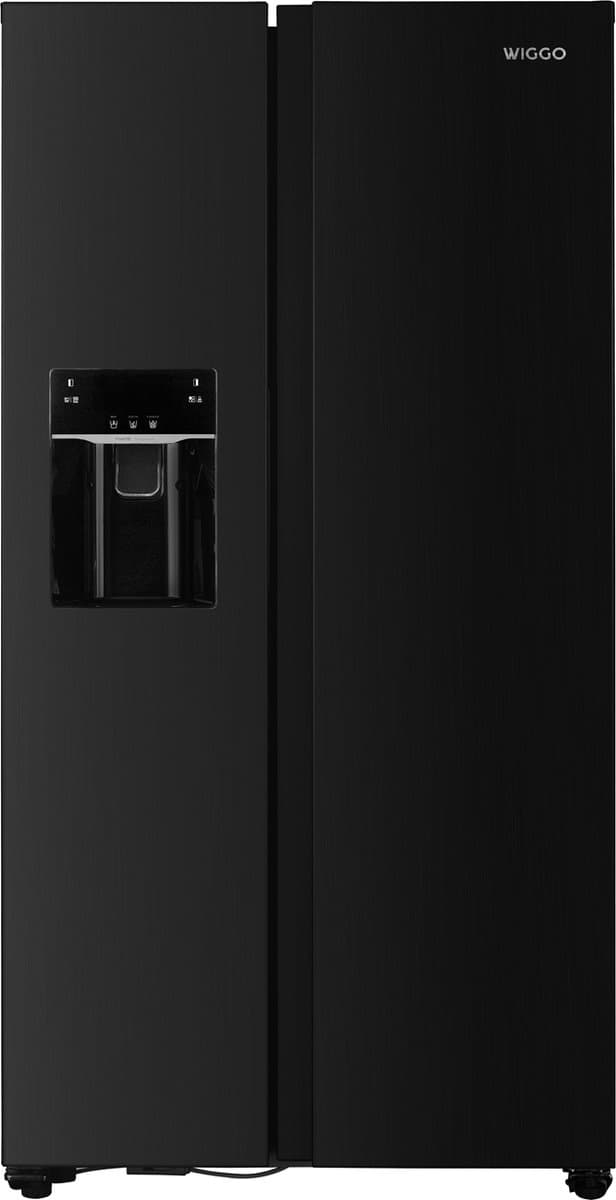 Wiggo WR-SBS18IME(DX) - Amerikaanse Koelkast - No Frost - 2 deuren - Water- en ijsdispenser - Display - Super Freeze - 513 Liter - 5 jaar garantie - Zwart Roestvrijstaal — afbeelding 1