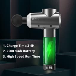 Massage Gun Deep Tissue MFU M3 Dual Trial Ultra Steady Hand Massager Professionele Pijnbestrijding 3200bpm 6 snelheden (Zwart) — thumbnail 2