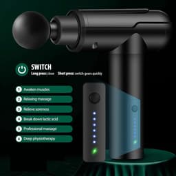 Massagepistool, spiermassage apparaat, diep massageapparaat, met 6 snelheden, pistool voor fascia, met led-laadindicator, elektrisch handmassage-apparaat — thumbnail 3