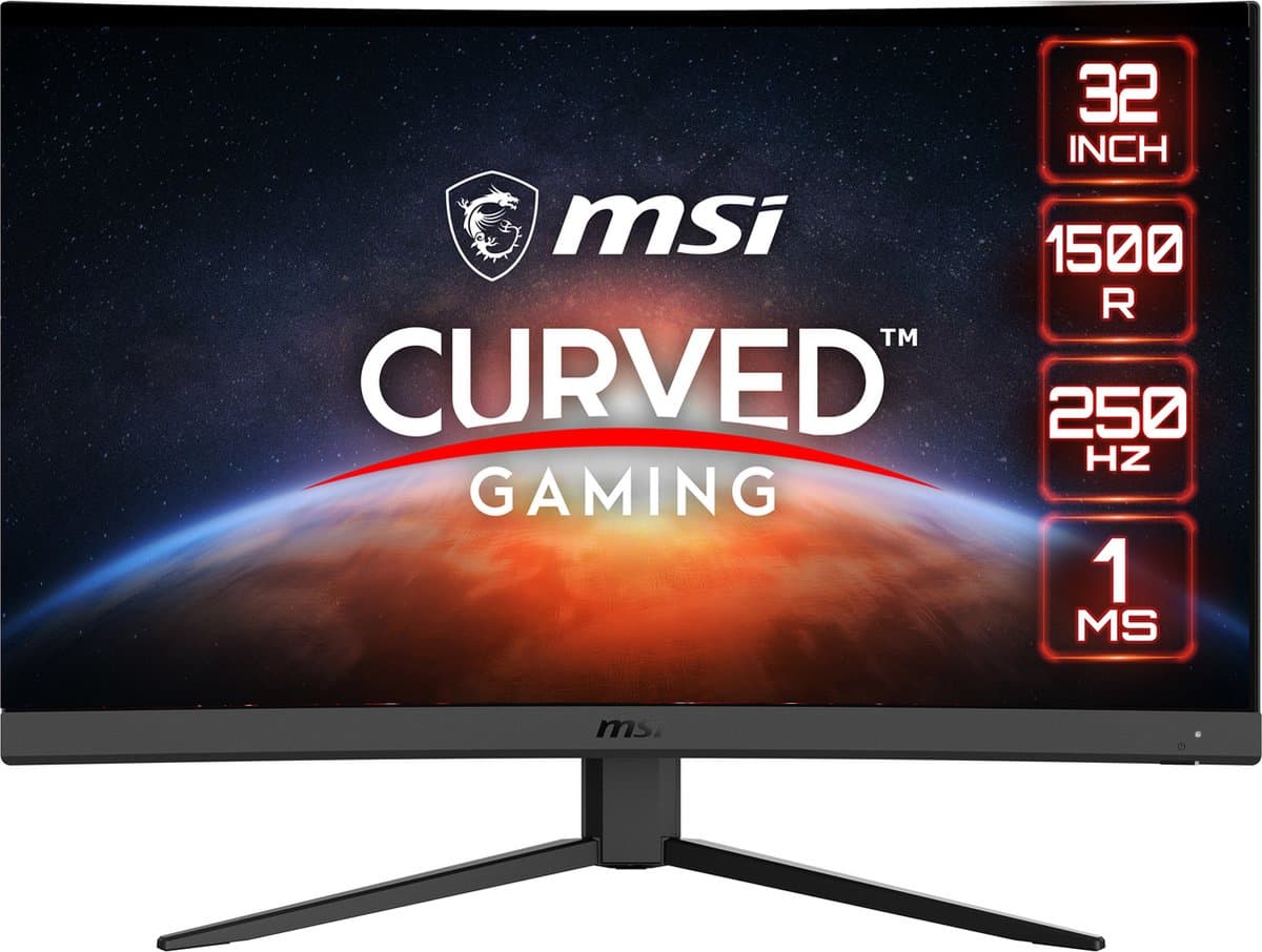 Msi G32C4X Monitor Voor Pc, Laptop En Gaming, 31,5 Inch, 2X Hdmi Dp Gebogen — afbeelding 1
