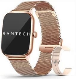 SAMTECH Smartwatch Ultra Thin Pro Serie 5 - Dames & Heren – Sport horloge - Stappenteller, Calorie Teller, Slaap meter, HD – IOS & Android - Rose goud — thumbnail 1