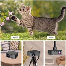 Mini beamer - Mini projector - Mini beamer smartphone - Mini beamer met wifi en bluetooth - Zwart — thumbnail 5