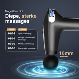GoGoods® Massage Gun Mini - Luxe Massage Pistool - Met Verlengstuk - 45db - Draadloos - 8 Standen - 4 Opzetstukken - Incl. Koffer — thumbnail 3