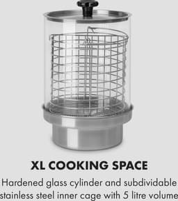 Klarstein Worstfabriek Pro 550 - Hotdog maker - 550W - 5 Liter - 30-100°C - glas - Roestvrij staal - Zilver,1L 6,6 kg - RVS - LED Thermostaat - Worstmachine - Worstapparaat - Sausage Maker - voor Snackbar — thumbnail 3