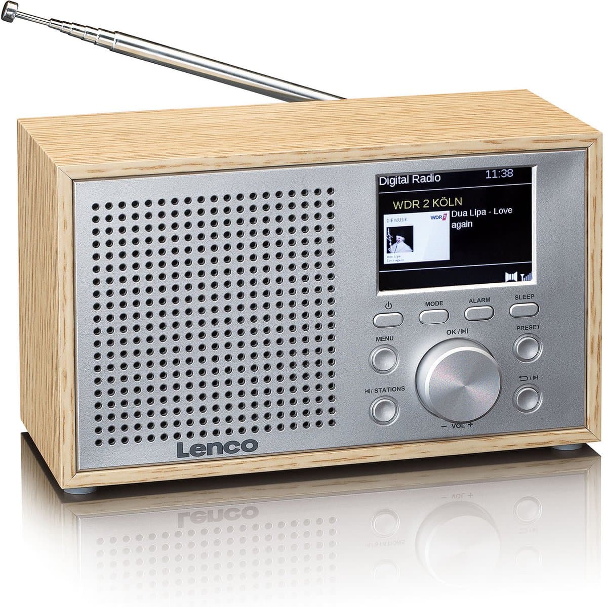 Lenco Radio op Batterijen - Compacte DAB FM Radio - Bluetooth - Houten behuizing - DAR-017WD - Noodradio - Noodpakket - Hout — afbeelding 1