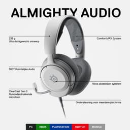 SteelSeries Arctis Nova 1 - Bedrade Gaming Headset - 3.5mm - PC, PlayStation, Xbox, Switch & Mobiel - Wit — thumbnail 3