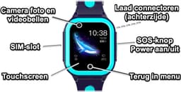 GPSHorlogeKids© - GPS horloge kind - smartwatch kinderen - WhatsApp - 4G videobellen - spatwaterdicht - SOS alarm - incl. SIM - OMNI Blauw — thumbnail 5