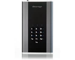 iStorage diskAshur DT2 - externe harde schijf - 6 TB - Cijfercode - Zwart - Grafiet