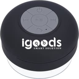 IGOODS Waterdichte Bluetooth Speaker - met Zuignap - Ingebouwde microfoon - Bluetooth 3.0 - Badkamer & Douche Speaker - Zwart — thumbnail 1