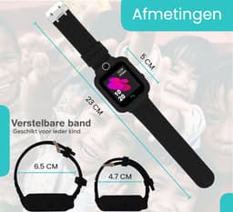VUBIO B1 Kinder Smartwatch Zwart - Inclusief Simkaart - Bellen & Camera - Super Leuk Horloge Voor Kinderen Met Alles Wat U Nodig Heeft Voor De Veiligheid Van Uw Kind! — thumbnail 2