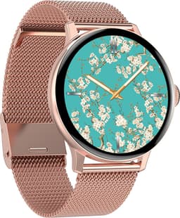 Belesy® NUMBER 2 - Smartwatch Heren – Smartwatch Dames - Horloge – Stappenteller – Calorieën - Hartslag – Sporten - Splitscreen - Kleurenscherm - Full Touch - Bluetooth Bellen – Staal – Milanees - Goud - Moederdag — thumbnail 2