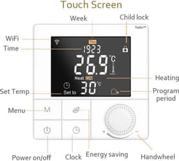 TechU™ Smart Thermostaat Life – Wit – Alleen voor CV-ketel – App, Wifi & Amazon Alexa – Energiebesparend – Kinderslot — thumbnail 5