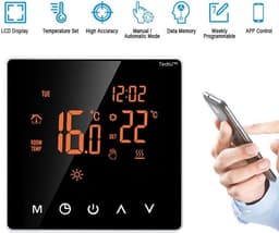 TechU™ Slimme Thermostaat Limit – Zwart – Alleen voor Elektrische Vloerverwarming – App & Wifi – Google Assistant & Amazon Alexa – IFTTT — thumbnail 1