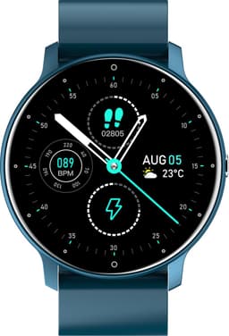 Kiraal Fit 5 - Smartwatch dames - Smartwatch Heren - Stappenteller - Full Screen - Fitness Tracker - Activity Tracker - Smartwatch Android & IOS - Blauw — thumbnail 4