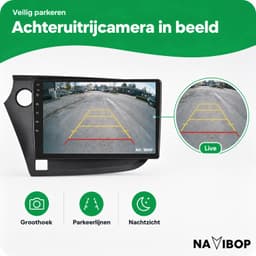 Navibop Autoradio geschikt voor Honda Insight - Draadloos Apple CarPlay & Android Auto - 9 inch touchscreen - Android 15 - 2GB/64GB - Navigatie - Bluetooth - DAB+ ready - 2 din — thumbnail 5