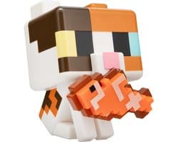 Minecraft, Cat GloBuddies Lamp – 15 cm LED Nachtlamp met Vis, Tikbediening, Werkt op Batterijen, Officieel gelicentieerd - Paladone