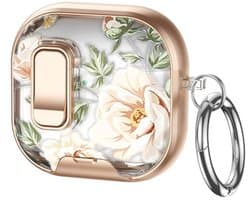 Telestore - hoesje geschikt voor AirPods 5 en AirPods 4 - hard case cover - roze goud bloemen - TPU hoesje Beschermhoes - AirPods 5 en 4 Cover - AirPods 5 / 4 hoesje - Geschikt voor Apple AirPods 5 en AirPods 4