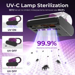 Matrasreiniger met UV-C lamp - Draadloze stofzuiger met HEPA filter, krachtige zuigkracht, 500 ml reservoir, allergieverwijdering — thumbnail 5
