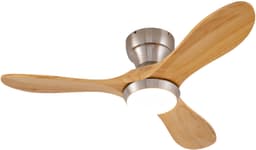 MIVRAY Plafondventilator – 90 Cm – Omkeerbare Gelijkstroommotor Met 6 Snelheden – Hout – Natuurlijk – Geluidsarme Ventilatie Voor Lage Plafonds — thumbnail 3