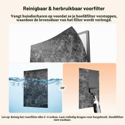 Luchtreiniger HEPA-Filter - Dubbele Zuigkracht 42,5 W - Voor 100 m² - Wit - Draagbare Luchtzuiveraar — thumbnail 3