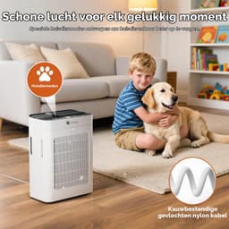 Luchtreiniger HEPA-Filter - Dubbele Zuigkracht 42,5 W - Voor 100 m² - Wit - Draagbare Luchtzuiveraar — thumbnail 2
