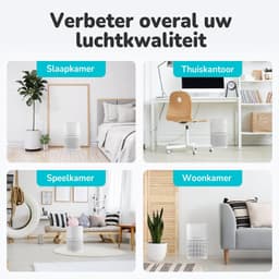 Luchtreiniger HEPA 13 Filter - Koolstoffilter - 45 Watt Vermogen - 22x22x36 cm - Wit - App Bediening — thumbnail 5