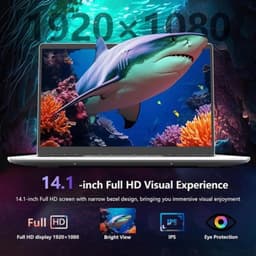 Laptop Draagbaar - 16 GB RAM 256 GB SSD - 14.1 Inch FHD IPS Scherm - Intel Core I9 - Windows 11 Pro - Zilver — thumbnail 3