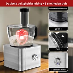 DailySupplies® Foodprocessor - Keukenmixer - Blender - Grijs — thumbnail 3