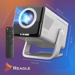 Beamer Draagbaar - 1000 ANSI Lumen Full HD 1080p - LED Projector - Android 14 Smart Systeem - Wi-Fi Bluetooth - Voor Thuisbioscoop En Buiten — thumbnail 3