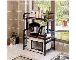 Magnetron Standaard - Keukenrek voor Oven - Keuken Organiseren - Verdikt Smeedijzer - Rechthoekig - A