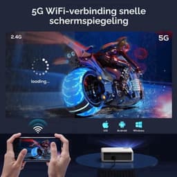 Beamer Full HD 1080p WiFi 6 Bluetooth - 20000 Lumen 1920 x 1080 Resolutie - LCD LED - Outdoor En Thuisbioscoop — thumbnail 3