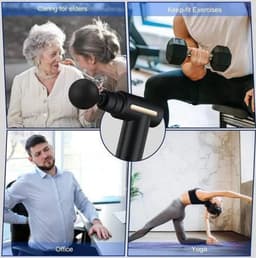 Fascia-massagepistool, draagbaar mini-massagepistool, 6 vibratiestanden, 4 massagekoppen, 1800mAh-batterij. — thumbnail 3