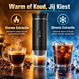 Draagbaar Koffiezetapparaat - 3 in 1 Koffiezetapparaat - 12 Volt Portable Koffiemaker Camping- Oplaadbaar USB-C - Camping Espressomachine - Geschikt voor Capsules en Gemalen Koffie — thumbnail 2