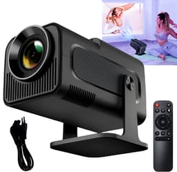 Smart Projector - Draagbare mini-projector – Full HD-projector - Ingebouwde Android TV, Wi-Fi en draaibare luidsprekers – Android 11-projector – Home cinema-projector – Zwart — thumbnail 1