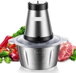 Elektrische Vleesmolen - 500W - Foodprocessor - Hakmolen - 2L RVS Keukenmachine - 2 Snelheden - voor Vlees - Noten en Groenten - Eenvoudig Schoon te Maken - Standaard Extra Mes — thumbnail 2