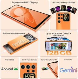 OUKITEL C72 Smartphone 16GB RAM-128GB ROM-6.88 inch HD-5150 mAh-64MP Camera-4G — thumbnail 1