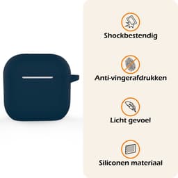 Hoesje - Geschikt voor Apple AirPods 5 - met Clip - Siliconen Hoes - Silicone Case Cover - Navy — thumbnail 3