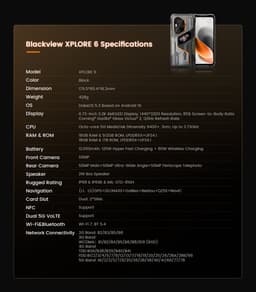 Blackview XPLORE 6 Robuuste 5G smartphone - 6,73" 3.2K AMOLED Scherm - 12000mAh Accu 120W snelladen - 18GB RAM + 512GB ROM - IP68 IP69K MIL-STD-810H - Drievoudige 50MP Camera - Android 16 （Geen GI Teleconverter ） — thumbnail 1