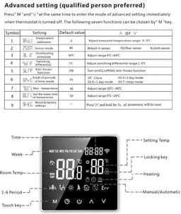 AC230V 50/60Hz Smart Thermostaat 5 ~ 90 ℃ WIFI Intelligente thermostaat LCD Touchscreen Water vloerverwarming thermostaat voor (witte achtergrond witte knop 3A) — thumbnail 4