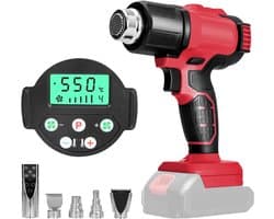 Wireless Heat Gun for Milwaukee 18V Li-Ion Battery with 5 Nozzles, 400W 500°C Heat Gun for Crafts, Heat Shrink Hose - ShopVlot