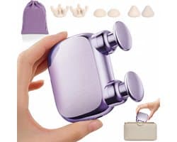 Mini Massage Gun, Draagbaar Massagepistool voor Spiermassage, Handheld Percussiemassager voor Nek, Rug, Schouders, Armen, Handen en Benen, Compact voor Reizen en Sportschool, Cadeau voor Vrouwen, Paars
