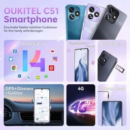 OUKITEL C51 Smartphone 20GB RAM-256GB ROM-6.8 inch HD-5150mAh batterij-Android14-4G — thumbnail 2